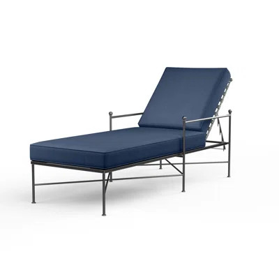 Lucier 80'' Long Reclining Single Chaise with Sunbrella Cushions | Wayfair North America