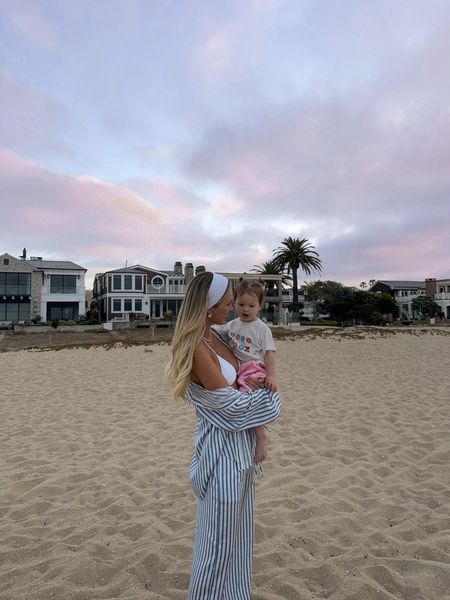 The girls are back together! 💕 code is: JESSNOONS wearing @belladahl #summer #stripedset #buttondown 

#LTKBump #LTKFamily #LTKFindsUnder100