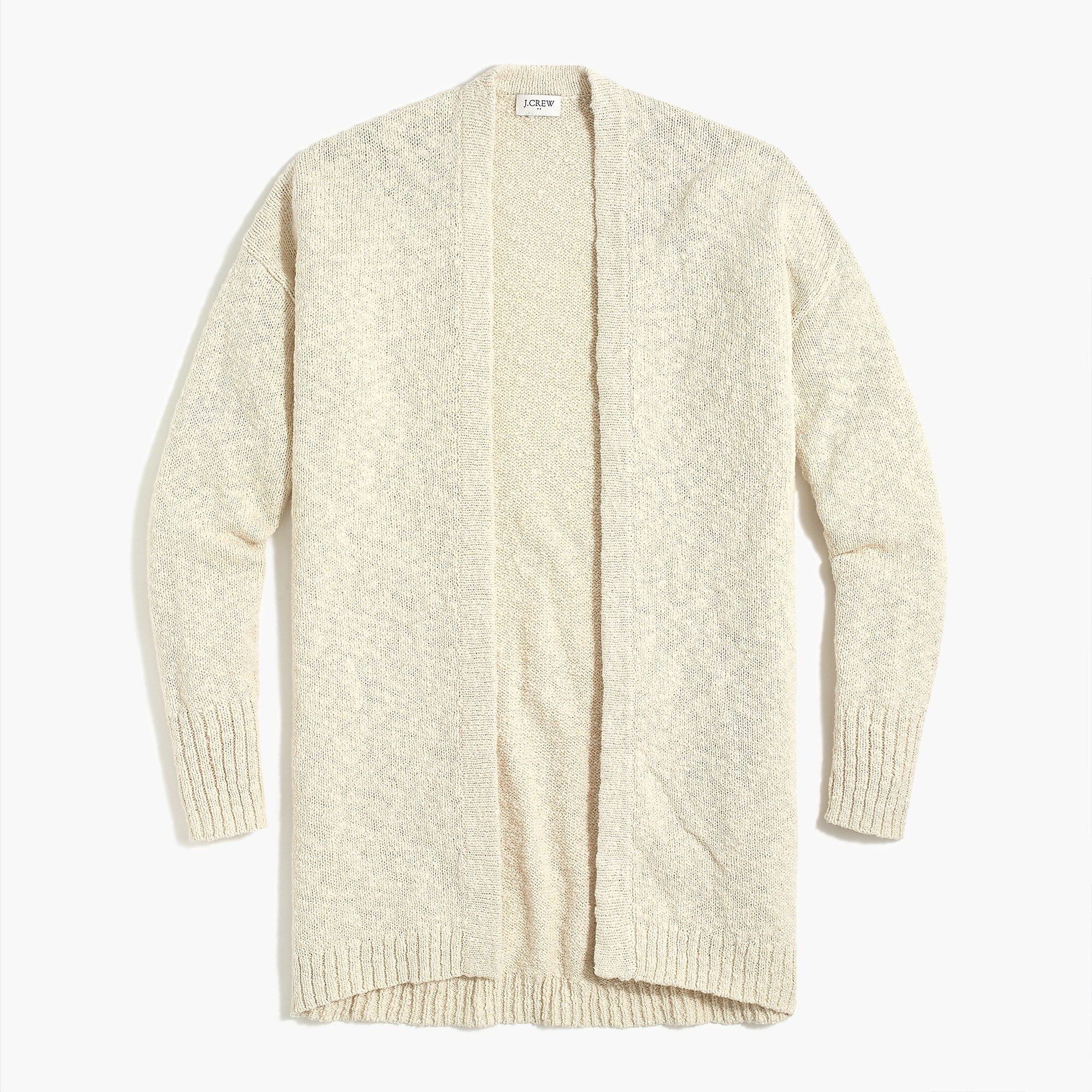 Slub cotton-blend open cardigan sweater | J.Crew Factory