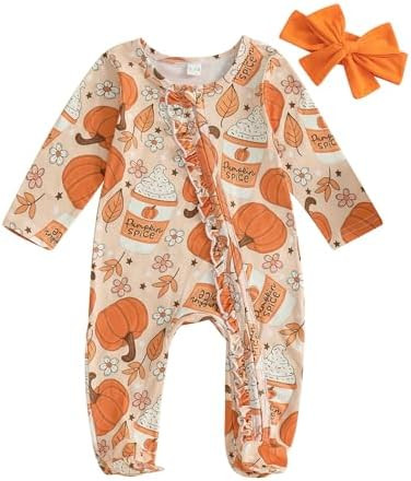 Kuriozud Newborn Baby Girl Clothes Footie Romper Infant Sleeper Outfit | Amazon (US)