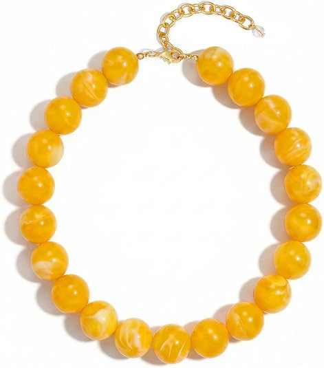 Chunky Beaded Necklace for Women Colorful Big Bead Choker Necklace Fashion Trendy Summer Boho Lar... | Amazon (US)