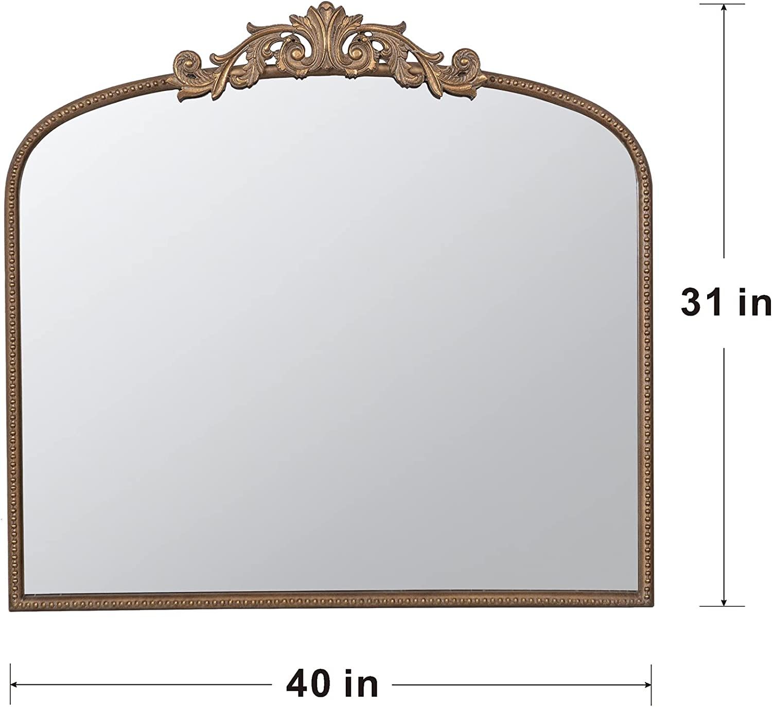 A&B Home Arched Vertical Mirror-Wall Mirror with Gold Metal Frame,40"x31" Large Arch Mirror for B... | Amazon (US)
