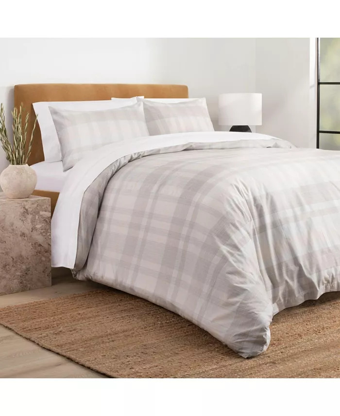 Nate Home by Nate Berkus Glen Plaid Duvet Cover Set - Twin - Macy's | Macy's