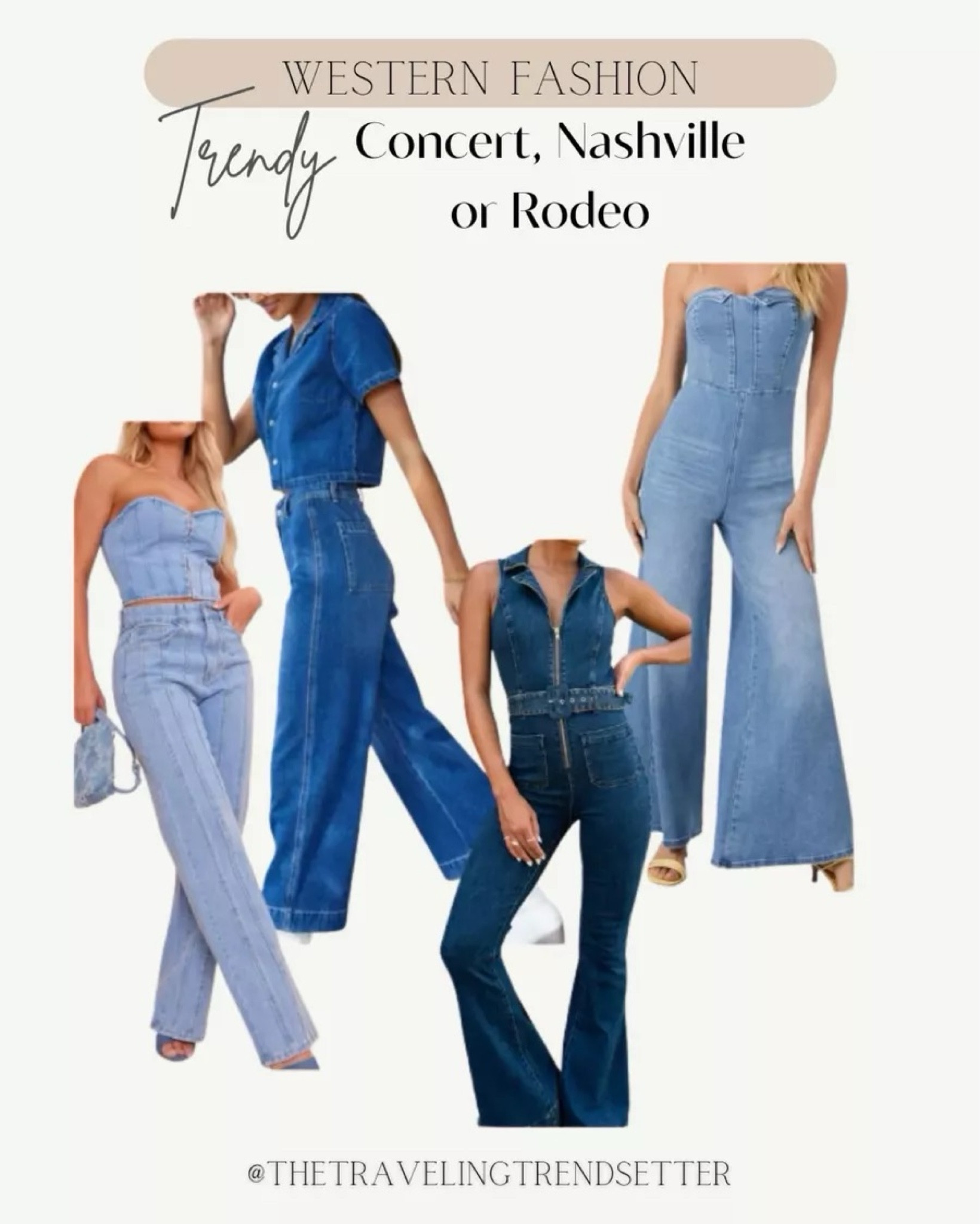 Love these denim jumpsuits that are perfect for country concert outfits, nashville outfits, rodeo outfits, and more western outfit ideas!
2/5

#LTKfindsunder100 #LTKstyletip #LTKparties