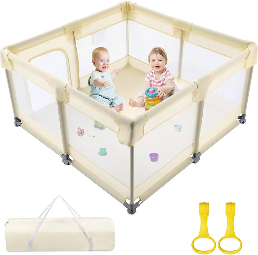 ZESHWER Baby Playpen with Gate, Play Pens for Babies and Toddlers, Play Yard for Baby, 47x47inch ... | Amazon (US)