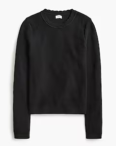 Scalloped crewneck sweater | J.Crew Factory