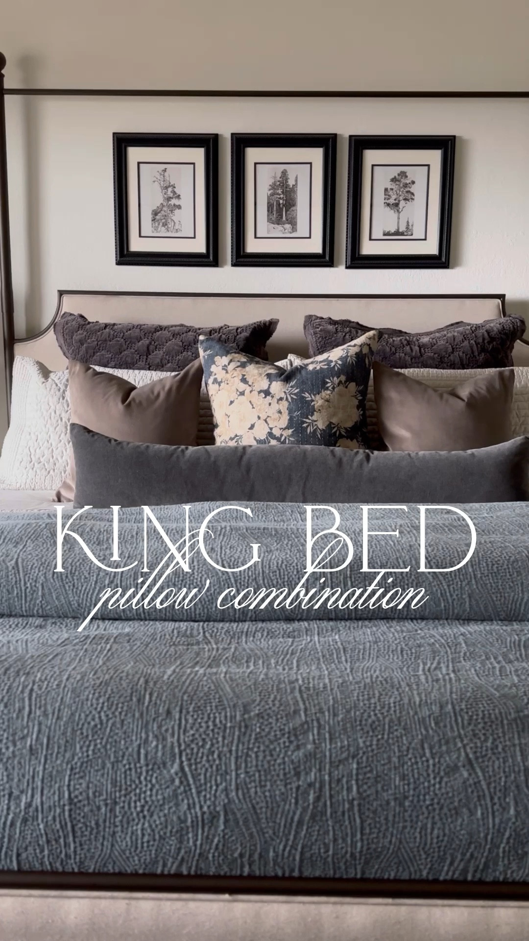King bed pillow combination! Euro shams in Gray, velvet accent pillows in Taupe 18x18, lumber pillow in Slate 12x46.

#LTKStyleTip #LTKHome #LTKFindsUnder100