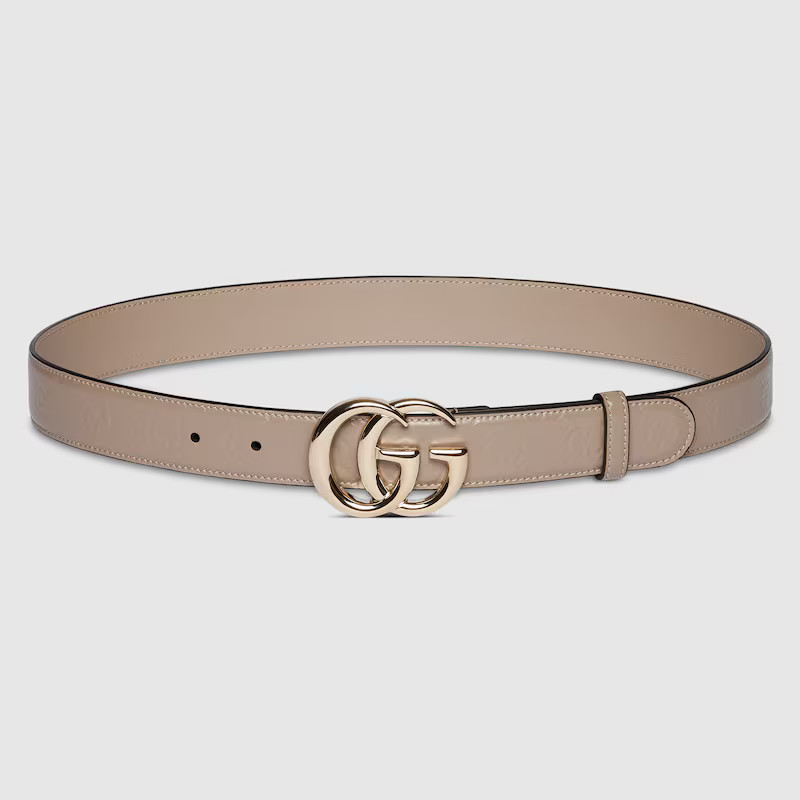 GUCCI GG Marmont Thin Belt, Neutral, Leather | Gucci (US)