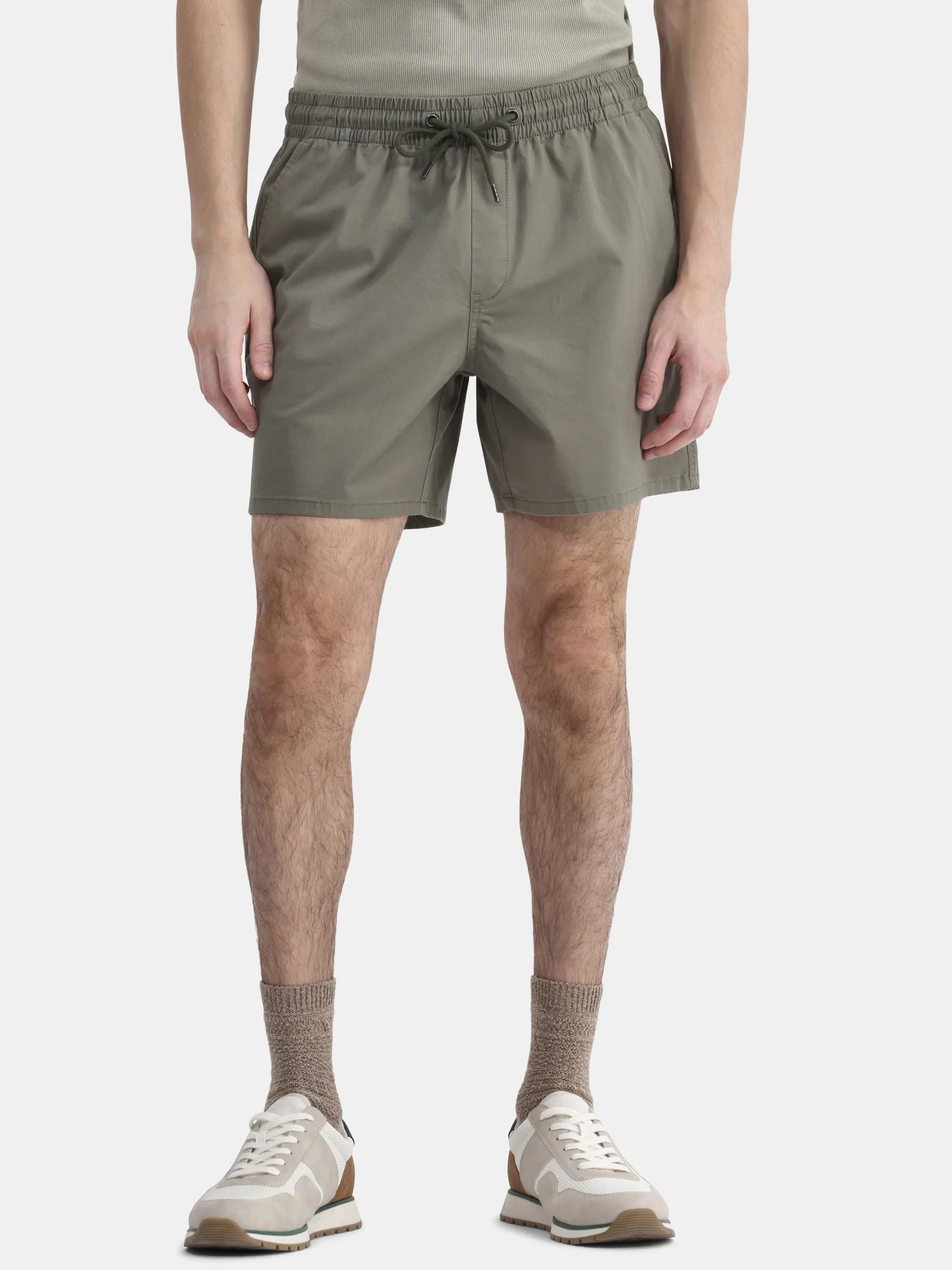 No Boundaries Men's & Big Men's Cotton Twill 6" Shorts, Sizes XS-5XL | Walmart (US)
