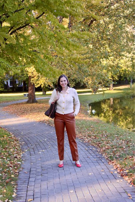 An unexpected but beautiful combination: (faux) leather + cable knit

Faux leather pants, Kate pants, business casual, cable knit sweater, thanksgiving outfit, leather pants, brown leather pants, cable knit cardigan, red ballet flats, fall outfit, fall fashion, fall clothes, ballet flats, red ballet flats, workwear, office style, fall workwear, fall office outfits

#LTKworkwear #LTKSeasonal #LTKfindsunder100