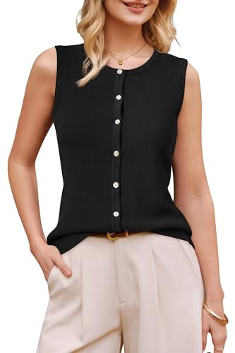 Arach&Cloz Women's Wool Blend Non See Through Button Down Business Casual Tank Tops 2026 | Amazon (US)