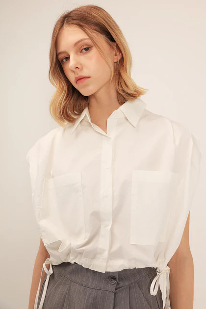 Amara Tie Waist Crop Shirt | Storets (Global)