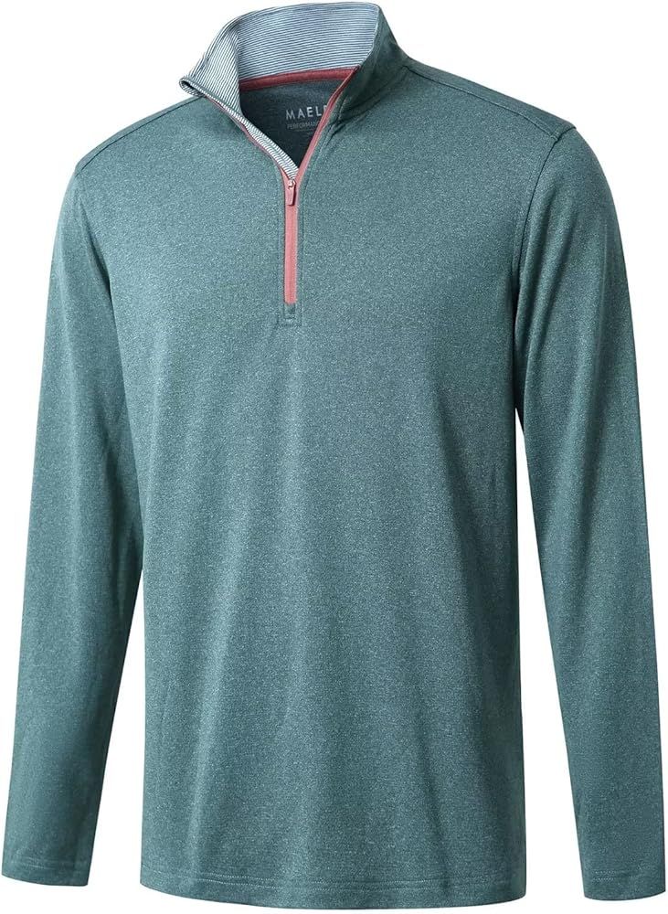 M MAELREG Quarter Zip Golf Pullover Men Dry Fit Long Sleeve Performance Wicking Mock Neck 1/4 zip... | Amazon (US)