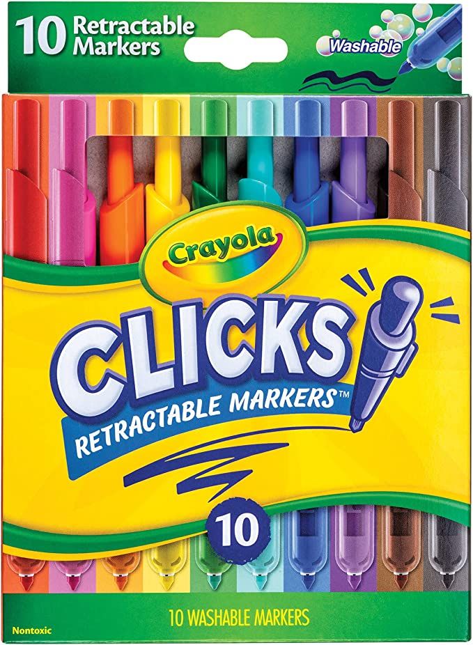 Crayola Washable Markers with Retractable Tips, Clicks, School Supplies, Art Markers, 10 Count | Amazon (US)