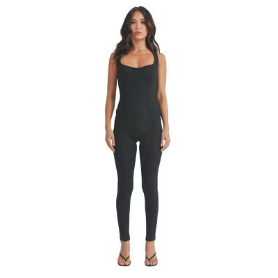 Slickblue Solid Black Jumpsuit for Women - Sleeveless, Stretch Fit, Casual or Night Out - Size M | Target