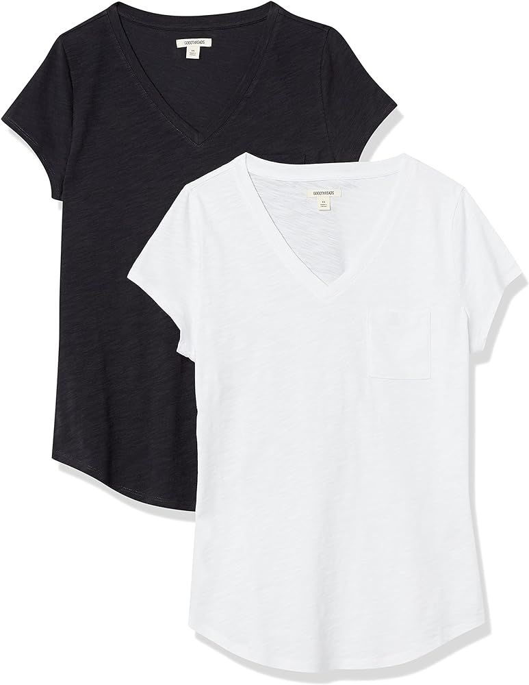 Amazon Brand - Goodthreads Women's Vintage Cotton Pocket V-Neck T-Shirt | Amazon (US)