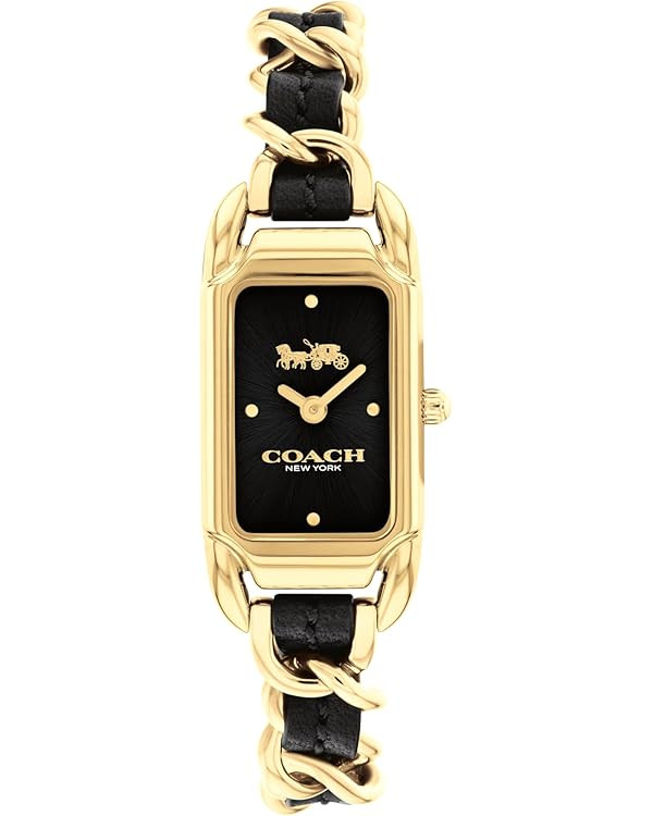 COACH Cadie Women's Watch - 2H Quartz Watch with Genuine Coach Leather on a Chainlink Bracelet - ... | Amazon (US)