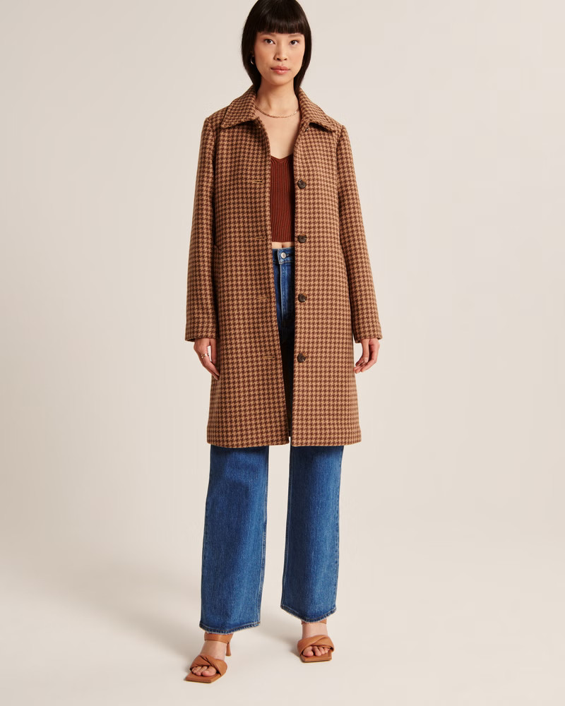 Wool-Blend Mod Coat | Abercrombie & Fitch (US)