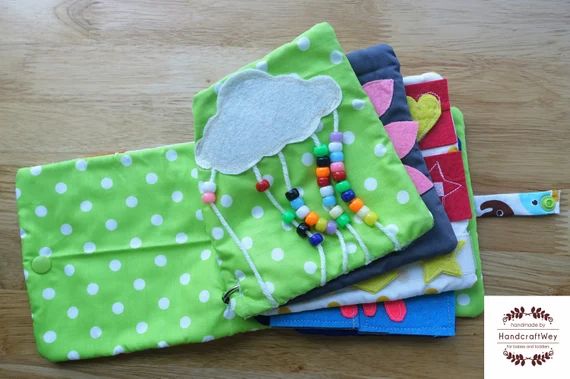 Custom toddler busy quiet book, felt fabric activity book (Choose from 5 - 8 pages) can also add ... | Etsy (US)