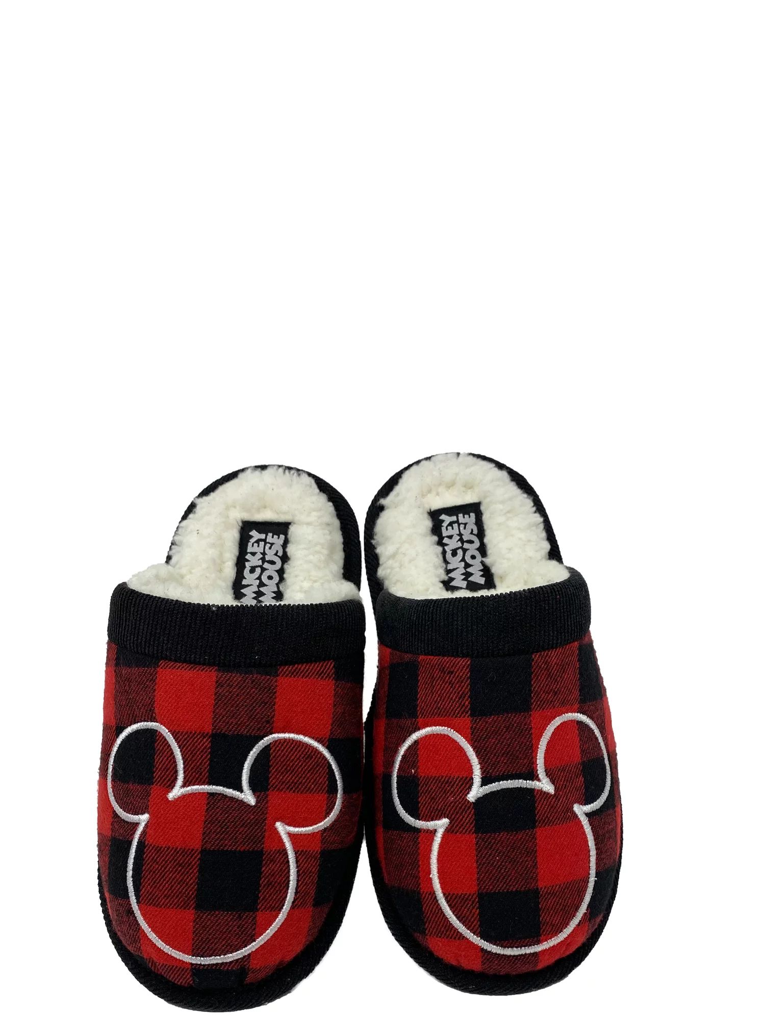 Boys Mickey Plaid Scuff Slipper With Embroidery In Shoe Gift Box (Little Boys & Big Boys) | Walmart (US)