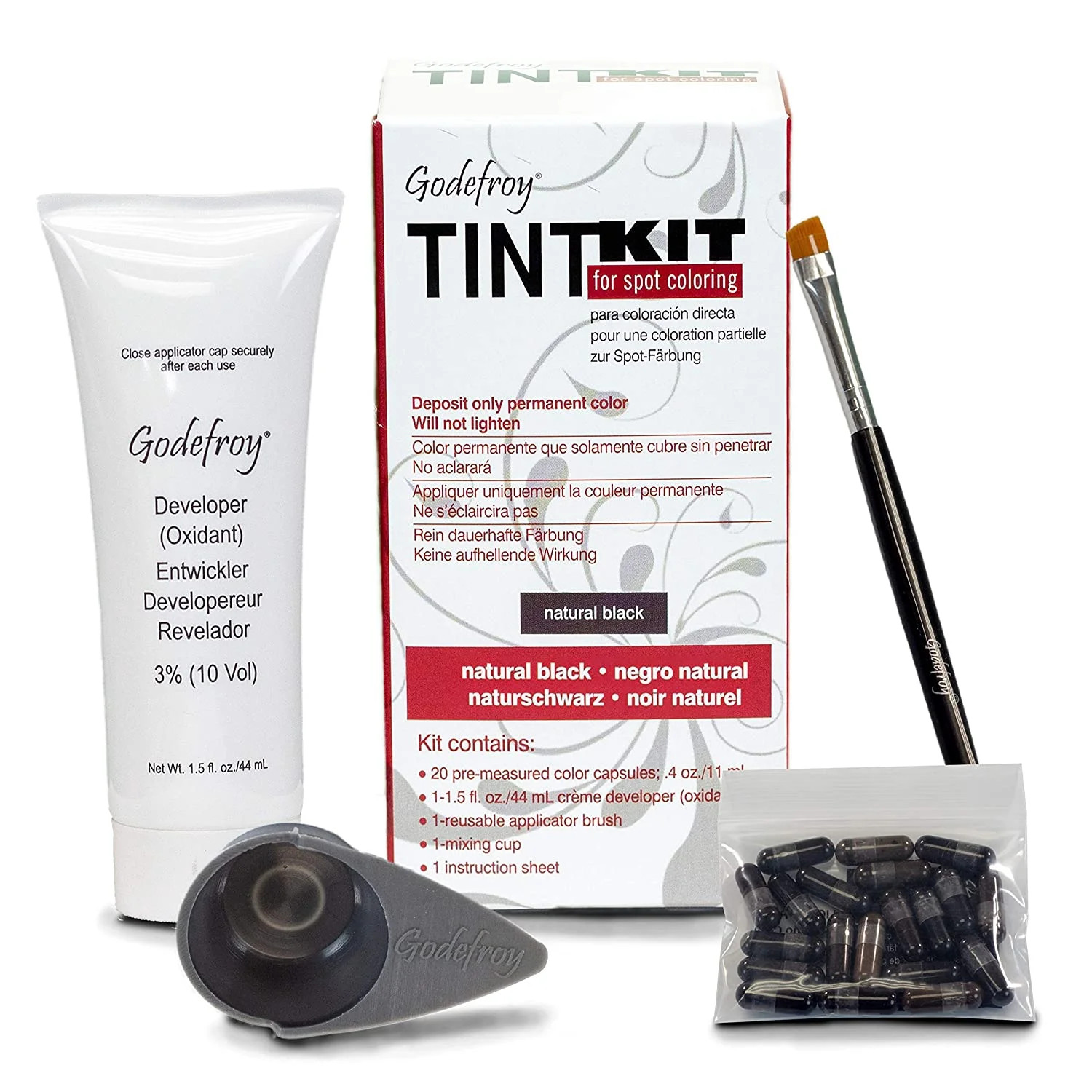 Godefroy Tint Kit 20 Applications NATURAL BLACK | Walmart (US)