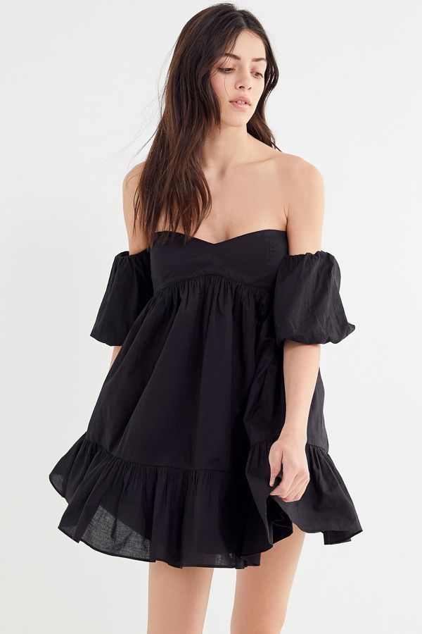 UO Summer In Italy Off-The-Shoulder Mini Dress | Urban Outfitters (US and RoW)