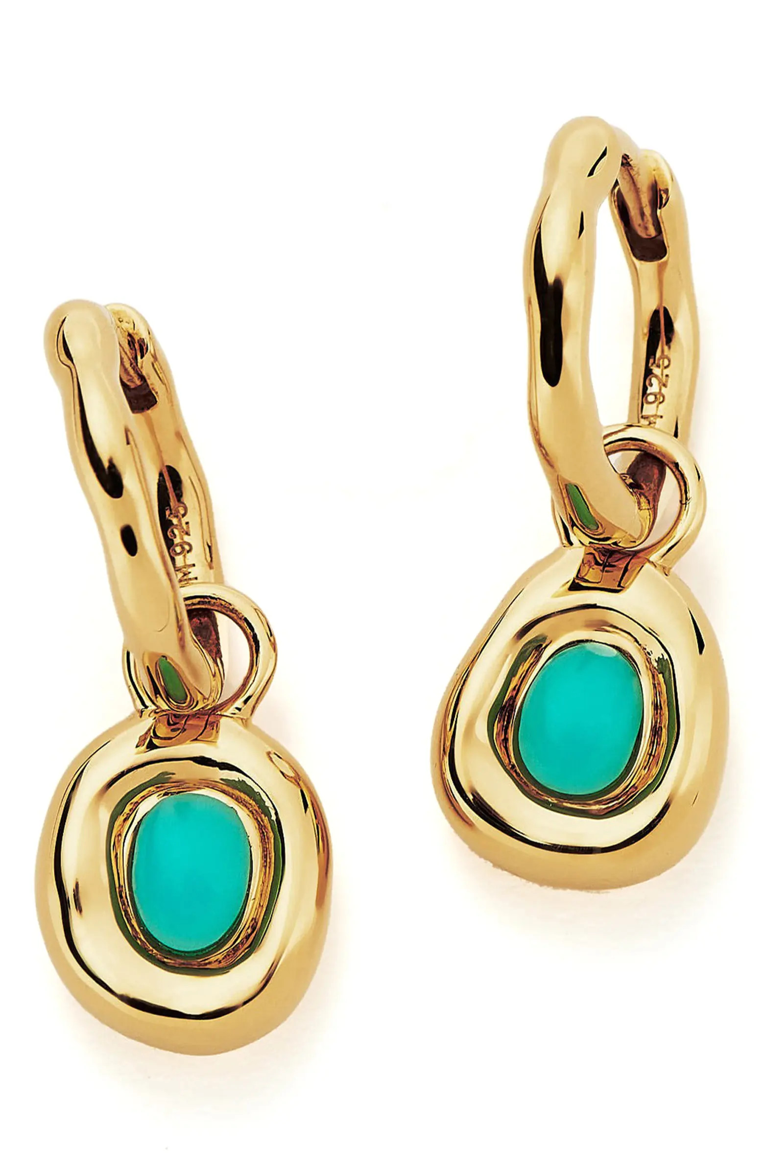 Missoma Turquoise Doughnut Drop Huggie Hoop Earrings | Nordstrom | Nordstrom