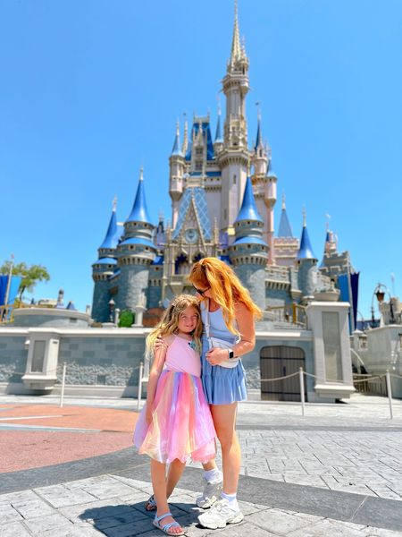 Head to toe Amazon for me and my birthday girl in Disney world! The perfect dupe skirt for magic kingdom and comfortable sports bra top. Birthday girl dress for her 7th birthday 

#LTKFindsUnder50 #LTKFamily #LTKFitness