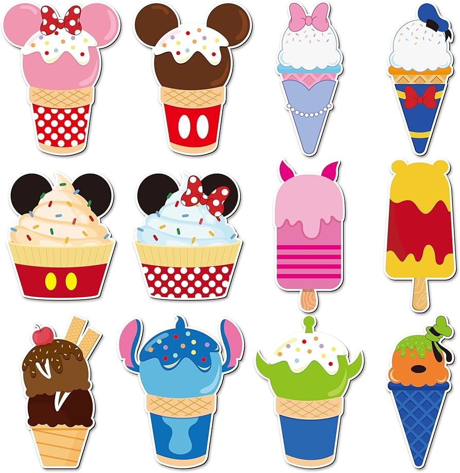 12Pcs Summer Ice Cream Mouse Cruise Door Magnets Cute Style Ice Cream Cruises Entrance Decals Dec... | Amazon (US)