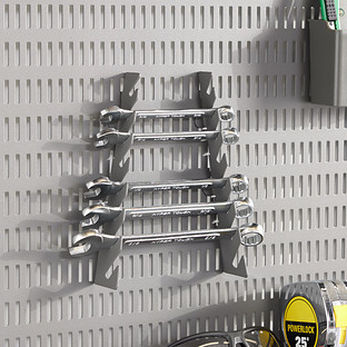 Garage— by Elfa Pegboard Wrench Holder Matte Grey Set of 2 | The Container Store