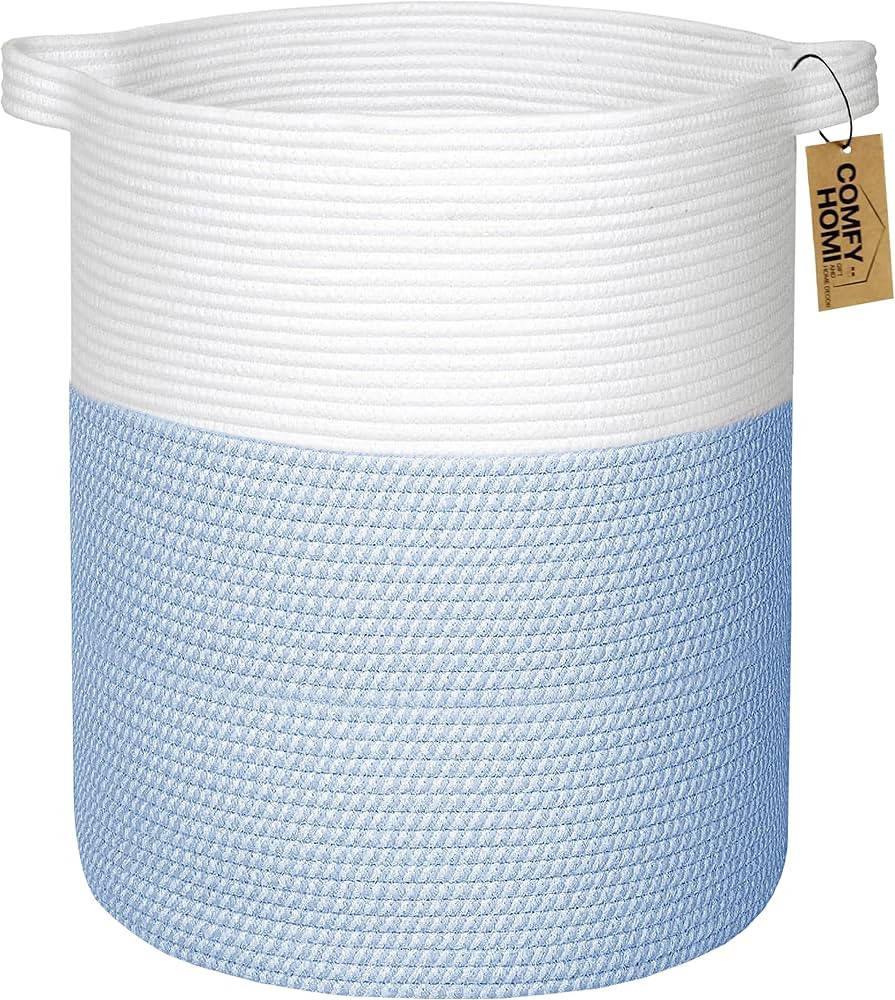 COMFY-HOMI XXL Large Laundry Basket with Handles Blanket Baskets Living Room|Woven Cotton Rope De... | Amazon (US)