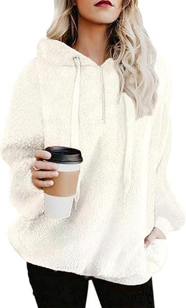 BETTE BOUTIK Womens Oversized Sherpa Pullover Hoodie with Pockets Warm Soft Fuzzy Fleece Sweatshi... | Amazon (CA)