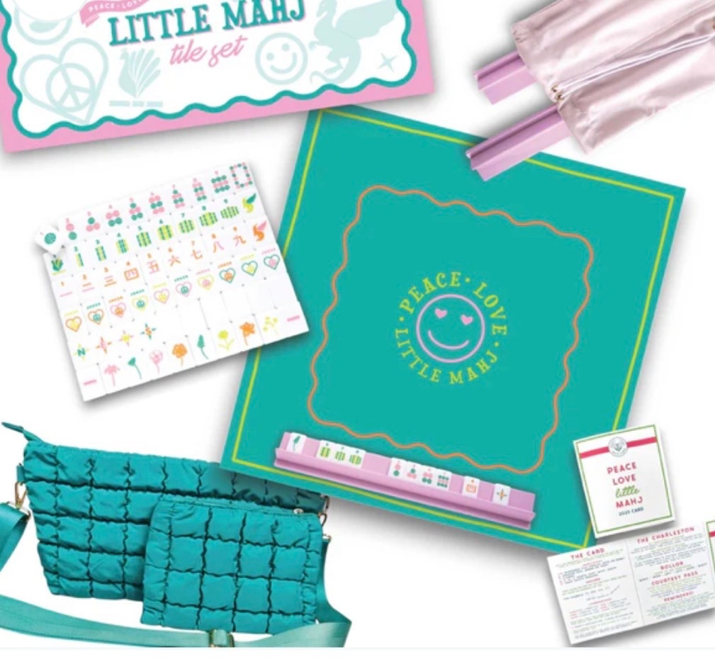 Little Mahj Vibrant Vibes - Kids Mahjong Sets

Each set comes in a Little Mahj Custom Box & includes:
• 160 kid-sized teal mahjong tiles (1" x 0.75" x 0.24")
• 4 chartreuse wooden racks (12.5" long)
• Light pink rack bag with 4 individual compartments
• 20" x 20" pink mat for a smooth playing surface
• Quilted puffer crossbody bag (chartreuse) that holds the entire set - super cute, lightweight, and easy to carry (15"x 9"x 3")
• Quilted puffer tile bag (chartreuse) to keep your tiles safe & snug (10"x6")
• 4 Little Mahj Playing Cards made just for kids to simplify the NMJL card and make playing and learning stress-free and fun!

#LTKmomlife #LTKKids #LTKdayinmylife