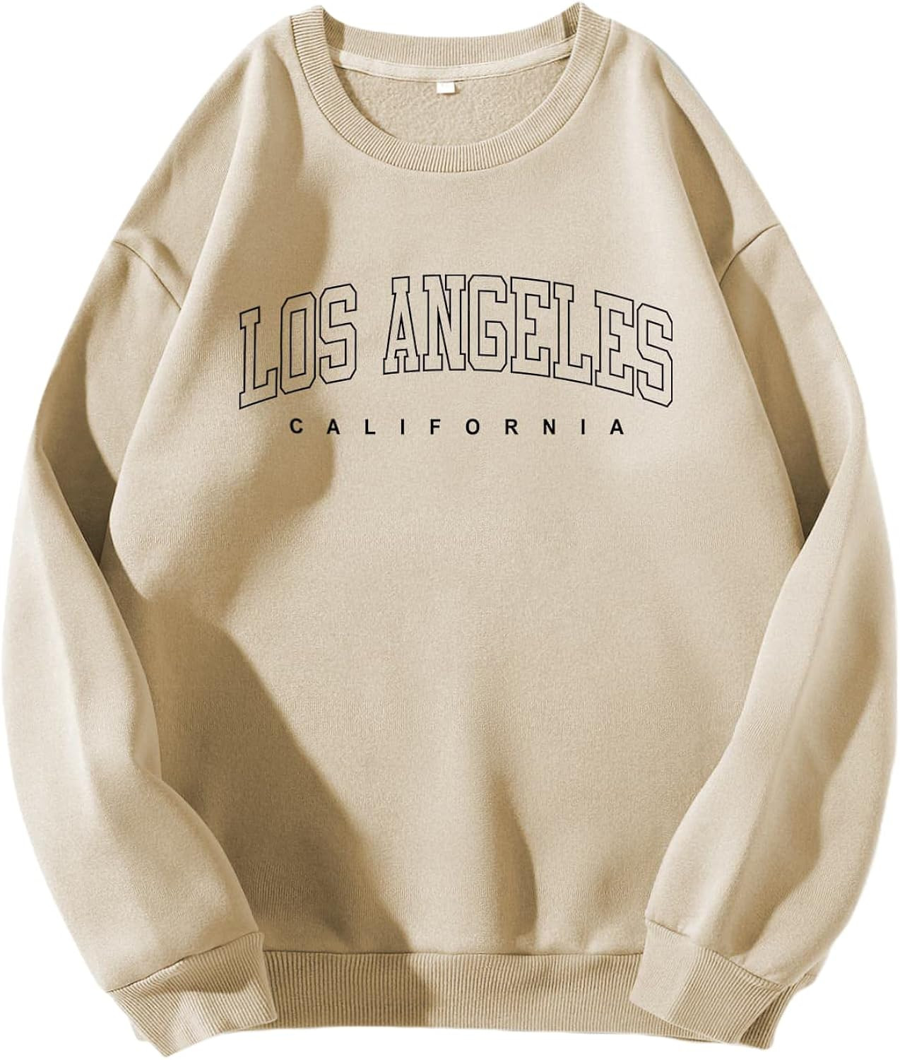 WDIRARA Women's Letter Graphic Print Round Neck Long Sleeve Sweatshirt Tops Pullovers | Amazon (US)