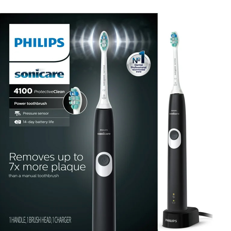 Philips Sonicare ProtectiveClean 4100 Plaque Control, Rechargeable Electric Toothbrush with Press... | Walmart (US)