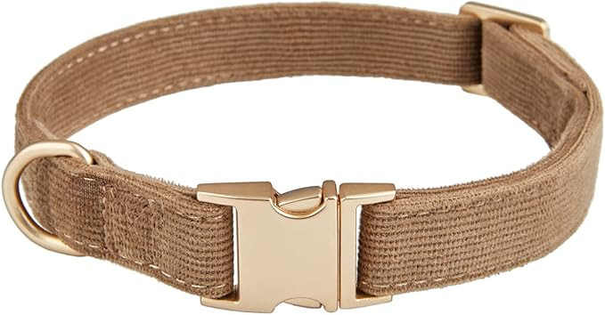 Soft Corduroy Fibric Dog Collar with High Grade Metal Buckle, for Medium Dogs.(Brown,Medium:12-19... | Amazon (US)
