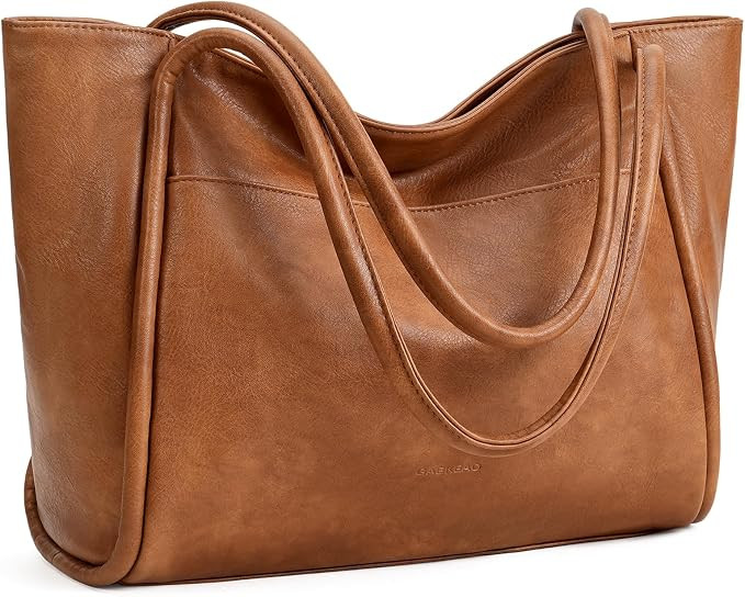 GAEKEAO Tote Bag for Women Vegan Leather Zipper Shoulder Bags Travel Purses | Amazon (US)