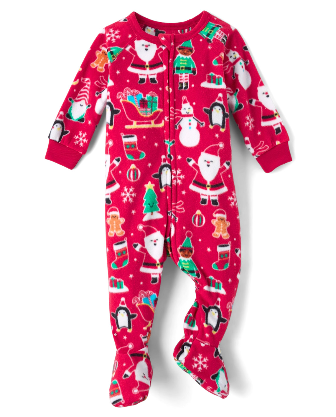 Unisex Baby And Toddler Matching Family Christmas Microfleece Footed One Piece Pajamas - red | The Children's Place