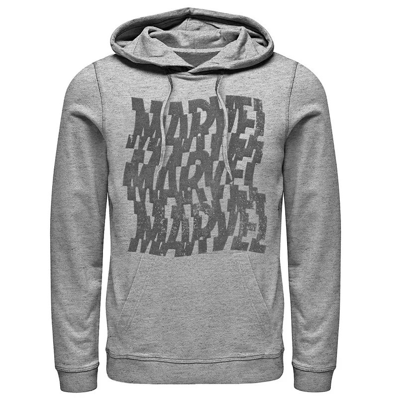 Men's Marvel Wave Logo Hoodie, Size: XXL, Athletic Grey | Kohl's