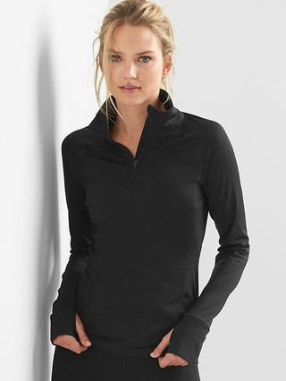 Gap Women Sculpt Compression Half Zip Size L - Black | Gap US