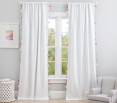 Rainbow Tassel Blackout Curtain Panel | Pottery Barn Kids