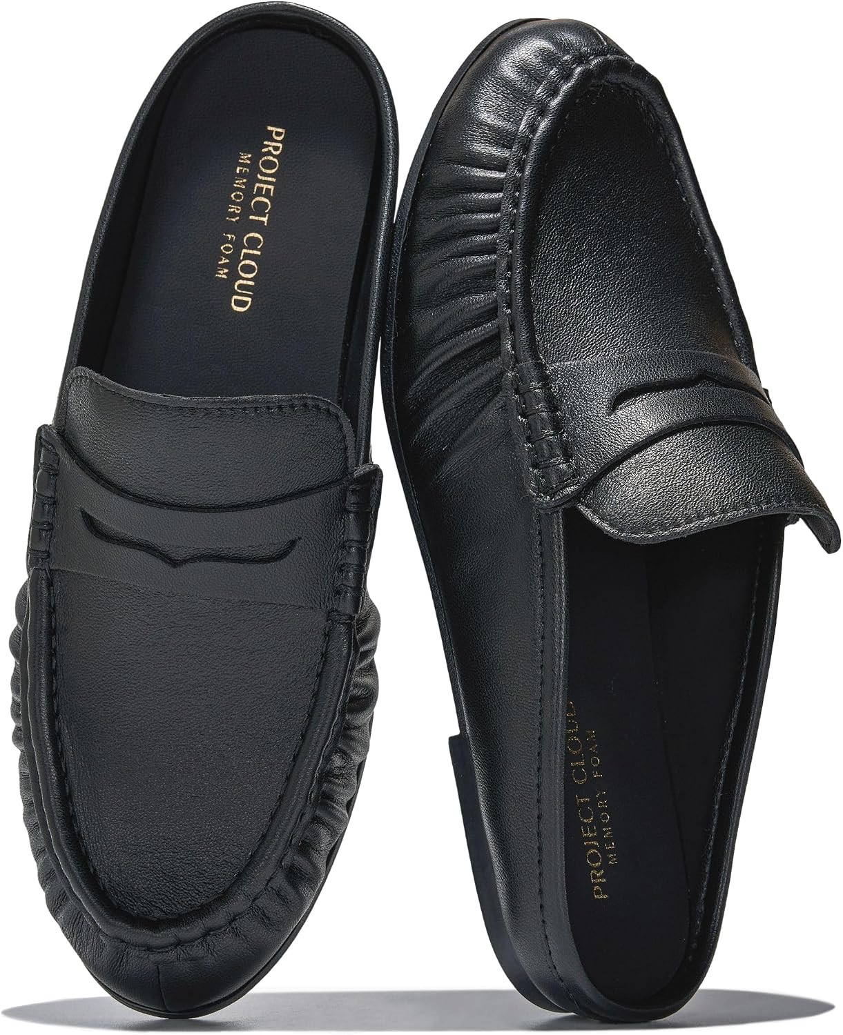 Project Cloud 100% Genuine Leather Penny Loafers for Women Mule | Amazon (US)