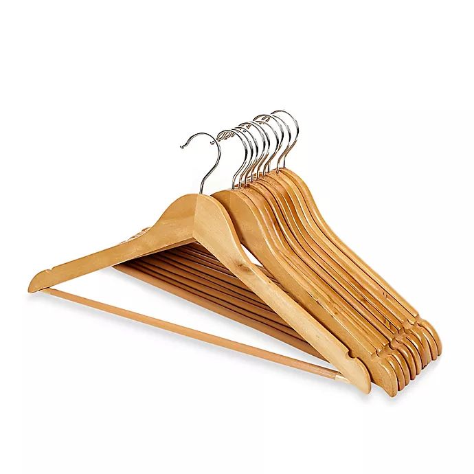 E-Z Do 10-pack Wood Suit Hangers in Blonde | Bed Bath & Beyond