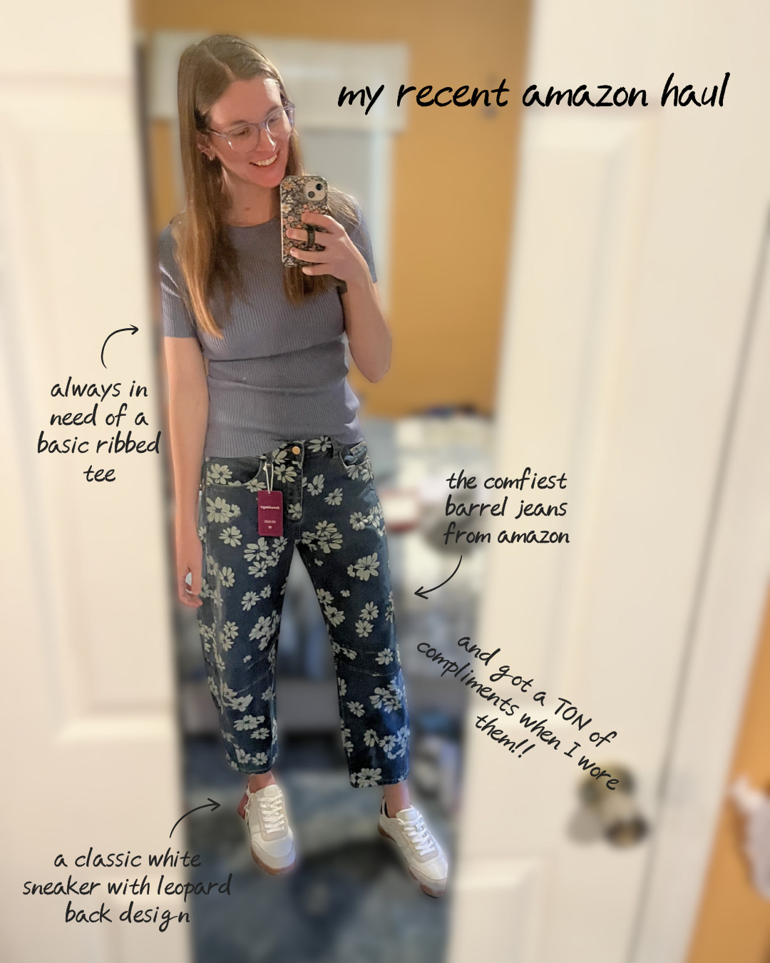 Amazon Haul | Ribbed Tee | Barrel Jeans | White Sneakers | OOTD | Mom Style | Women's Shoes  

 #LTKgrwm #LTKootd #LTKMidsize