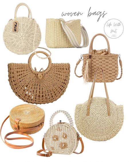 Woven bags for summer or vacation. Beach bag. Summer bag. Summer purse. Vacation purse. Spring break purse. 

#LTKSeasonal #LTKitbag #LTKtravel