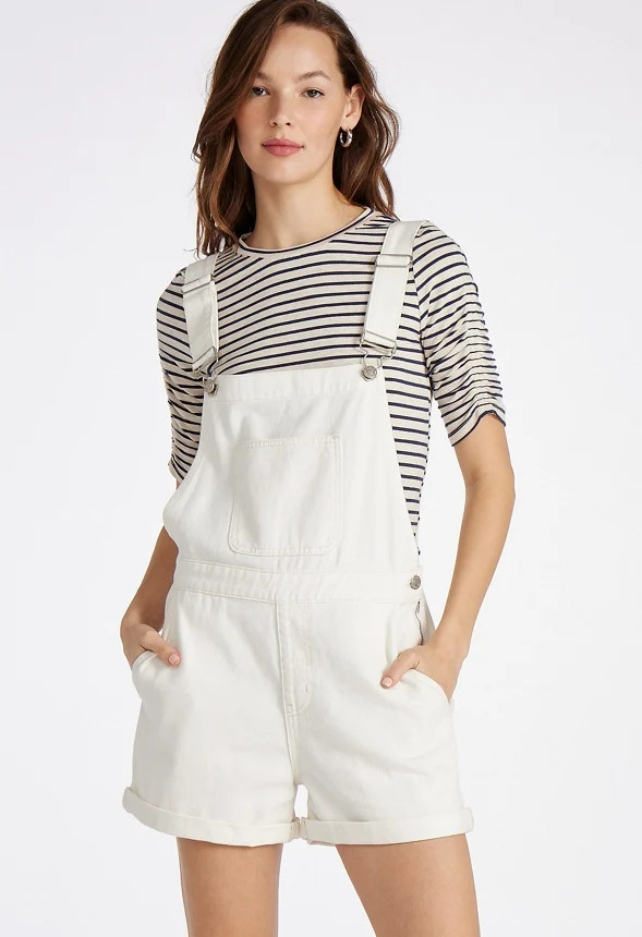 Jade Relaxed Short Overalls | JustFab
