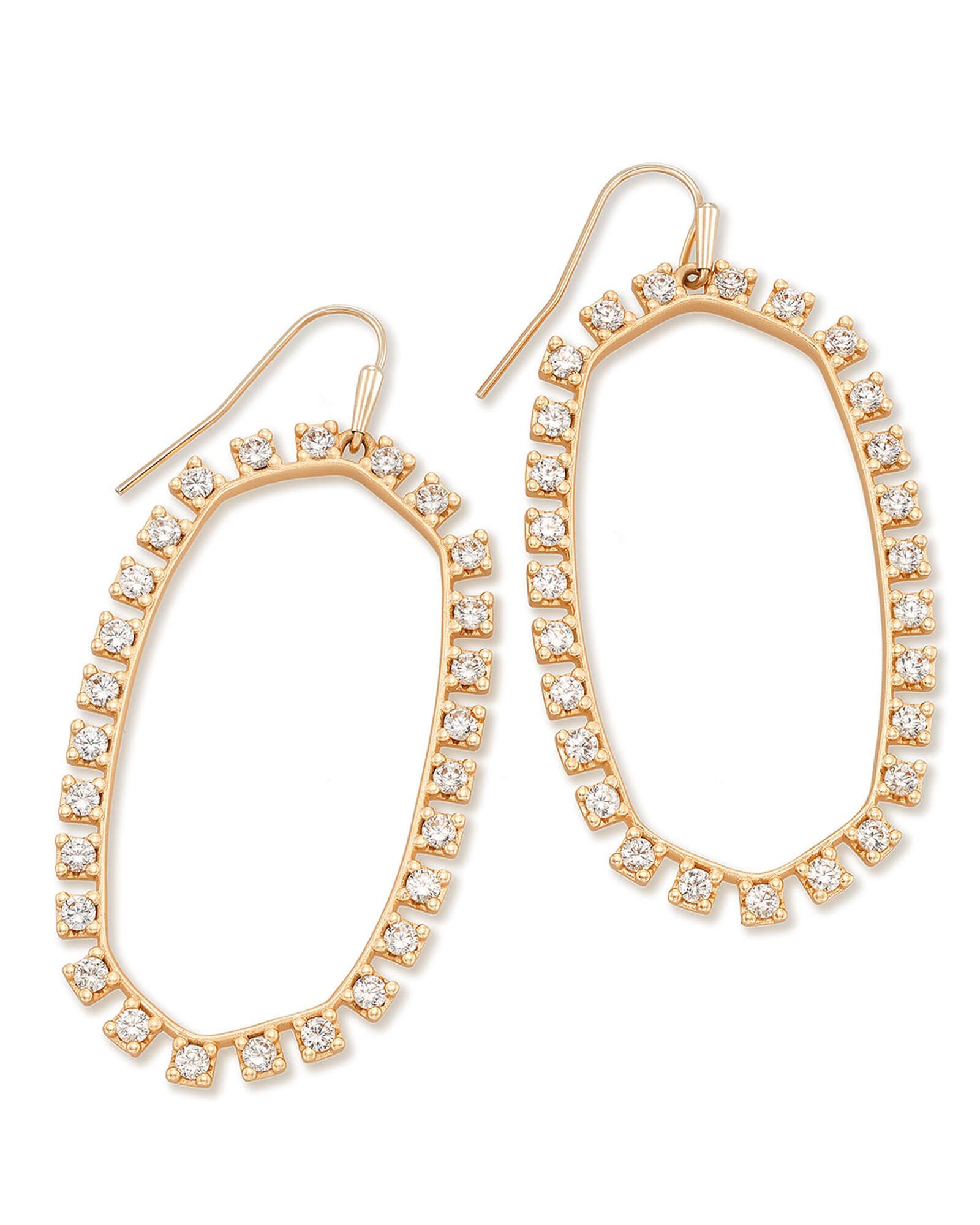 Danielle Open Frame Crystal Statement Earrings in Rose Gold | Kendra Scott