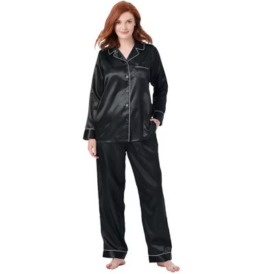 Amoureuse The Luxe Satin Pajama Set - 18/20, Black | Target