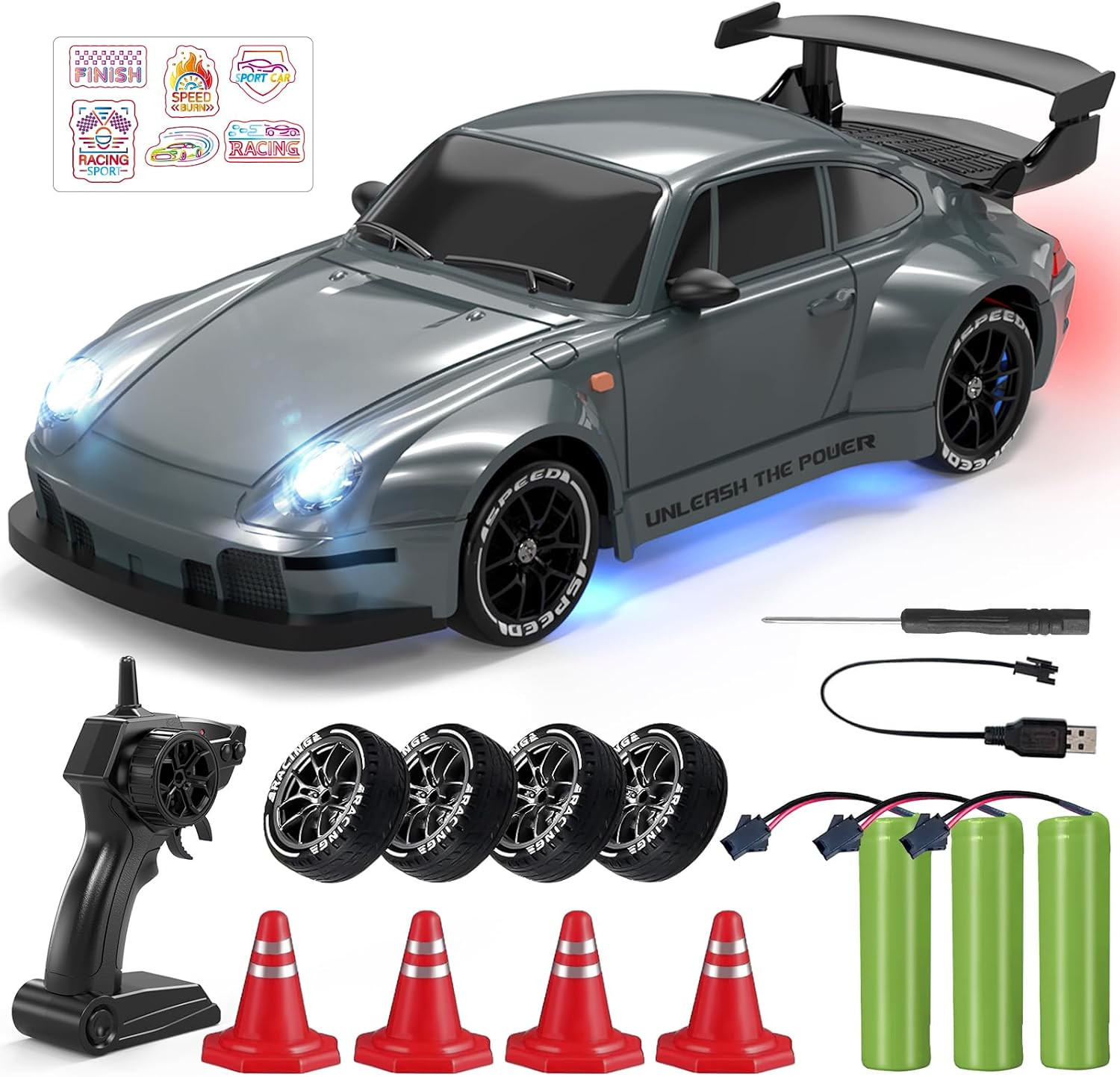 RC Drift Car, 1:24 Remote Control Car for Kids Adults, Charcoal Gray | Amazon (US)