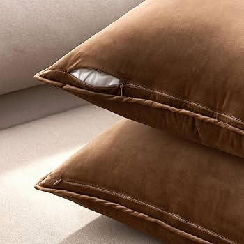 MIULEE Pack of 2 Decorative Velvet Throw Pillow Cover Soft Pillowcase Solid Square Cushion Case f... | Amazon (US)